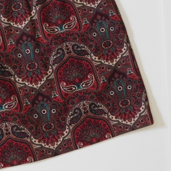 NWT!! TALBOTS Opulent Paisley Side Button Faux Wrap Skirt Academia 14P 14 Petite - Picture 11 of 14